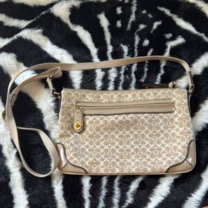 Coach Beige Signature Crossbody Bag